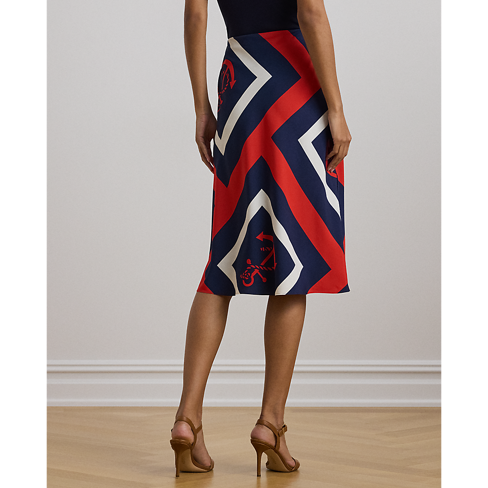 LRL Anchor-Print Crepe Midi Skirt/Suknja 200963170001