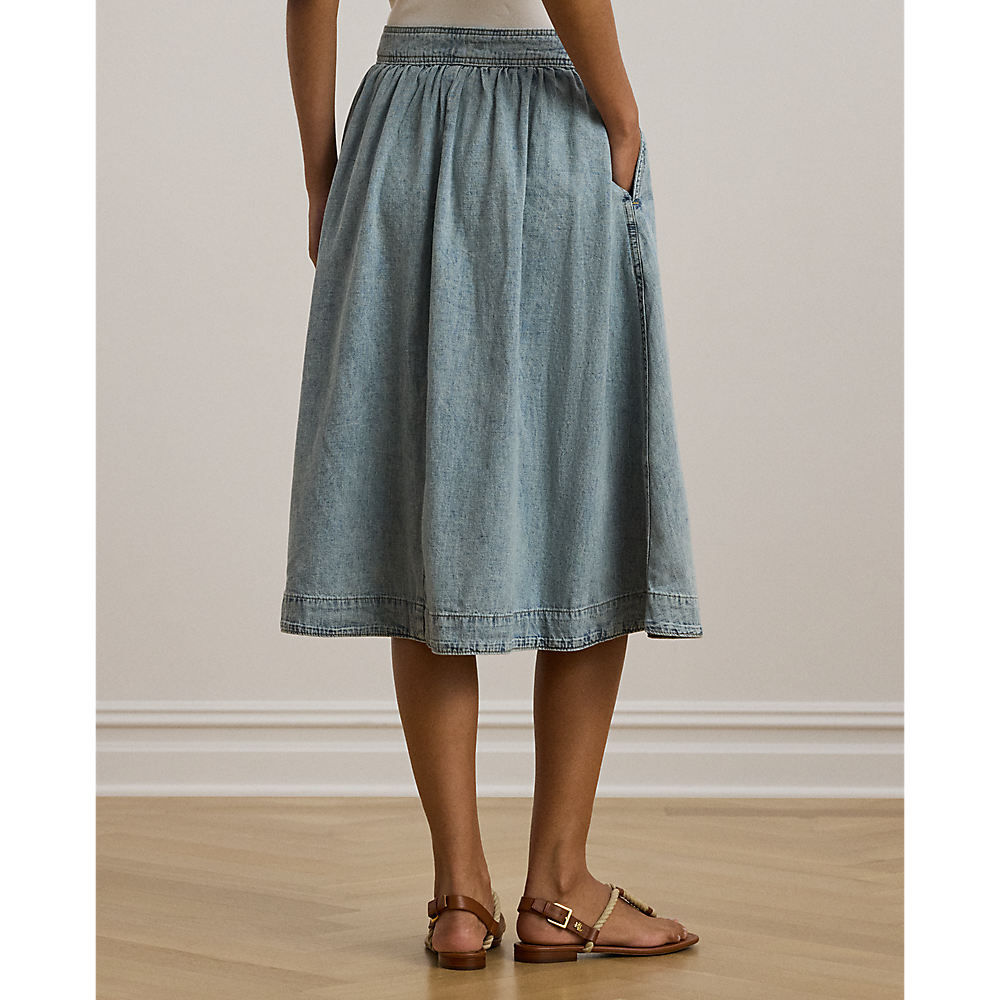 LRL Button-Front Denim Skirt/Suknja 200963898001