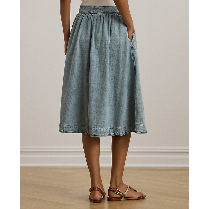 LRL Button-Front Denim Skirt/Suknja 200963898001