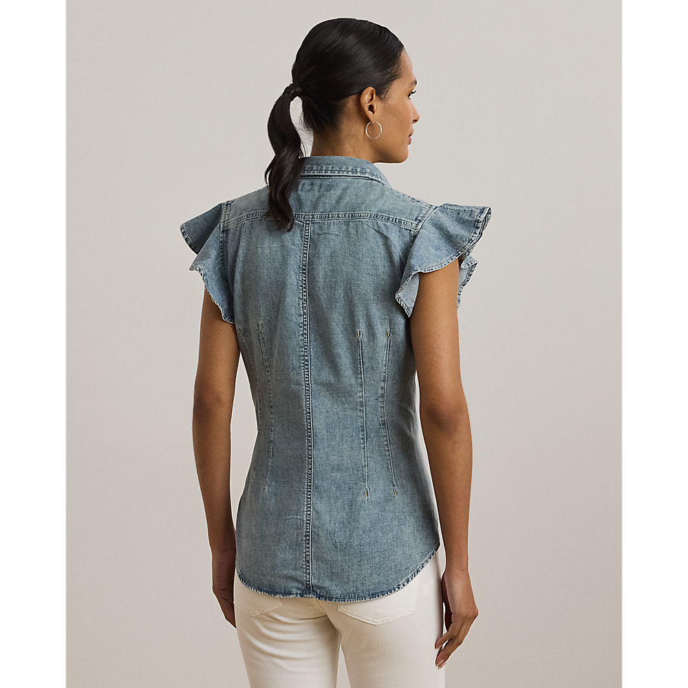 LRL Denim Flutter-Sleeve Shirt/Košulja 200963923001