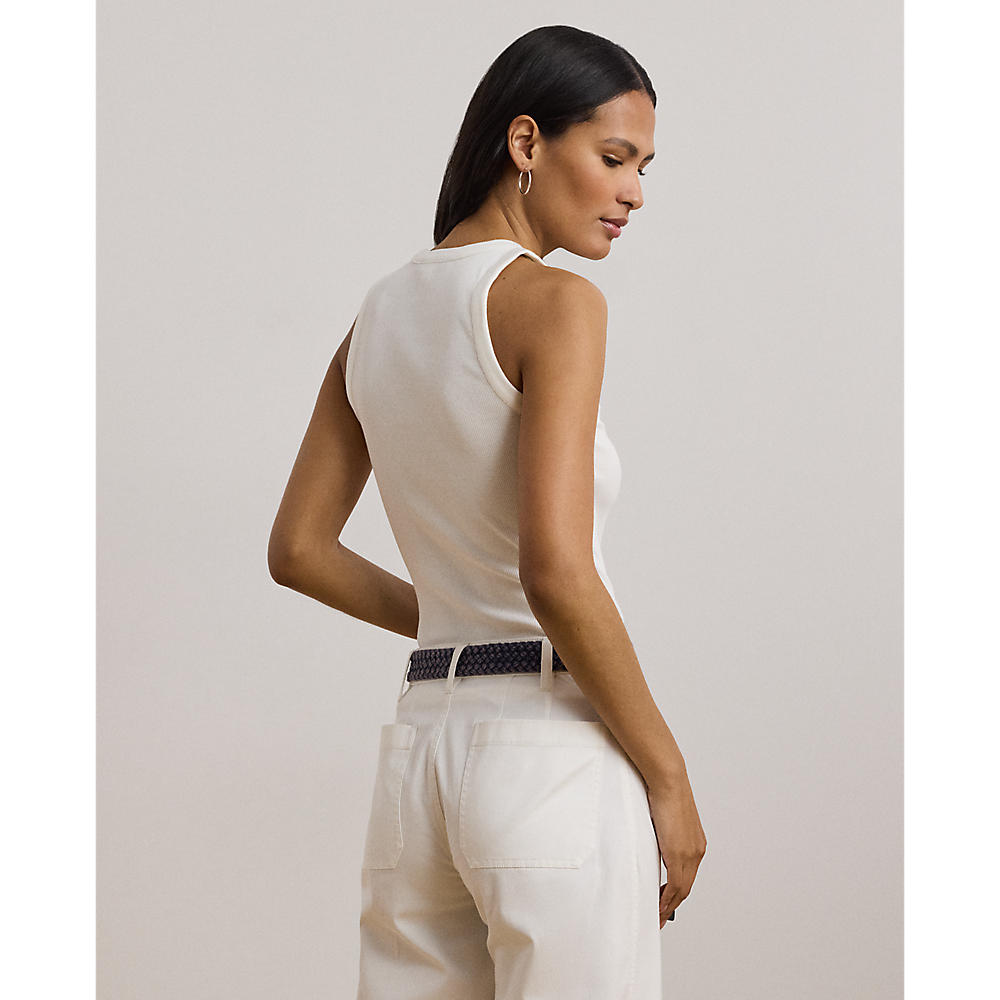 LRL Logo-Embroidered Stretch Cotton Tank Top/Majica 200971079001