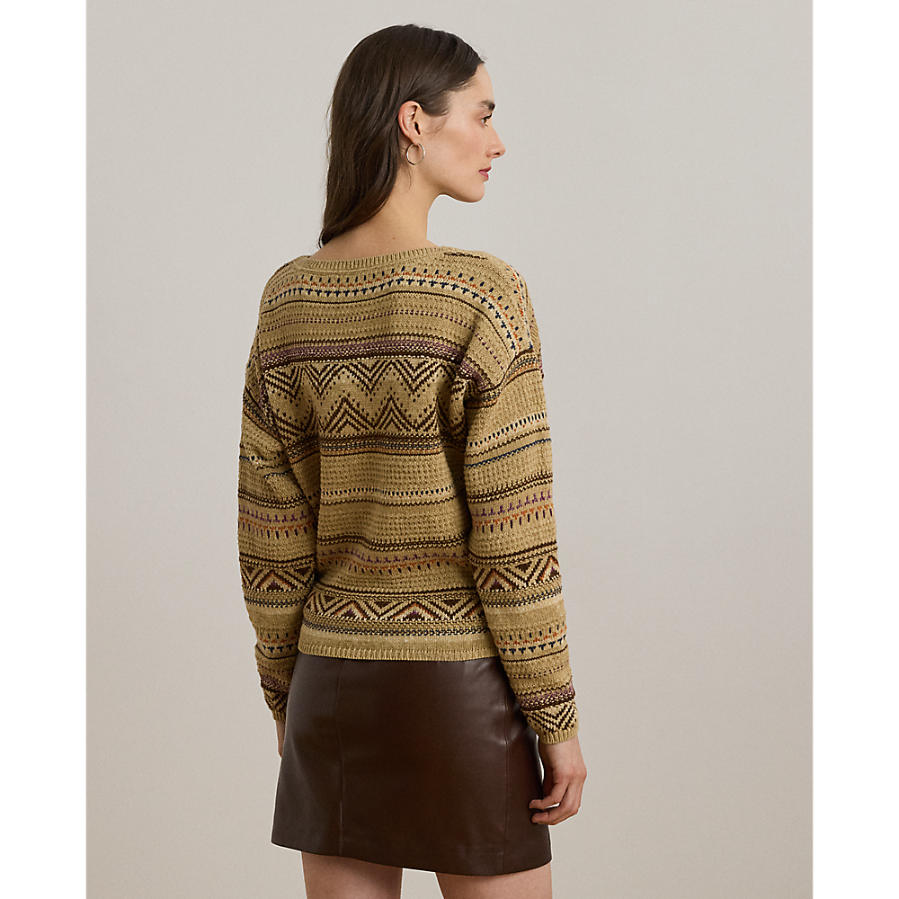 LRL Geo-Striped Cotton-Linen Jumper/Pulover 200971322001