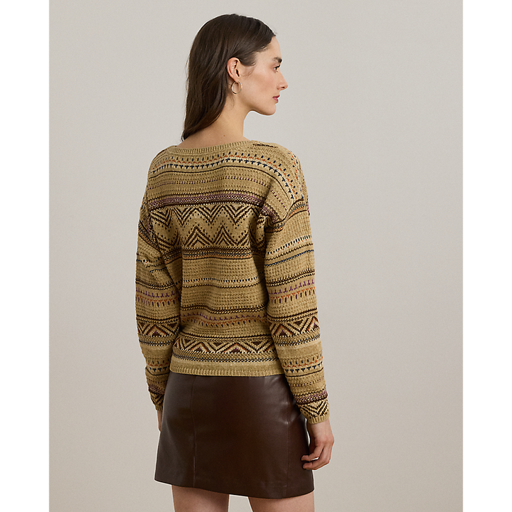 LRL Geo-Striped Cotton-Linen Jumper/Pulover 200971322001