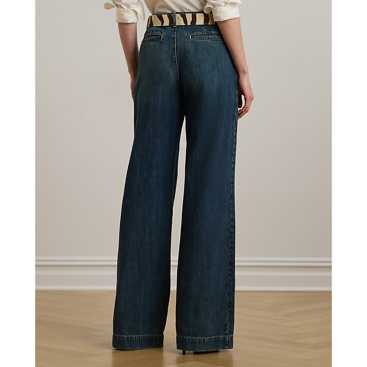 LRL High-Rise Pleated Wide-Leg Jean/Traperice 200971369001