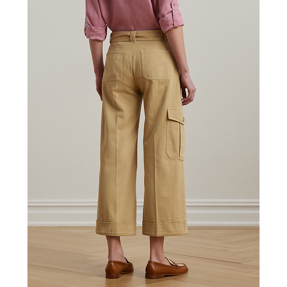 LRL Pleated Cotton Twill Wide-Leg Cargo Trou/Hlače 200974894002