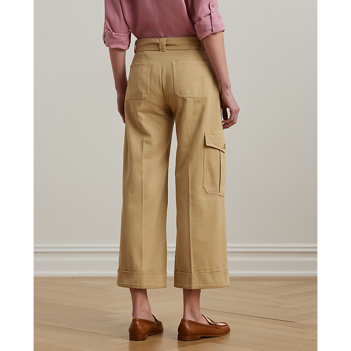 LRL Pleated Cotton Twill Wide-Leg Cargo Trou/Hlače 200974894002