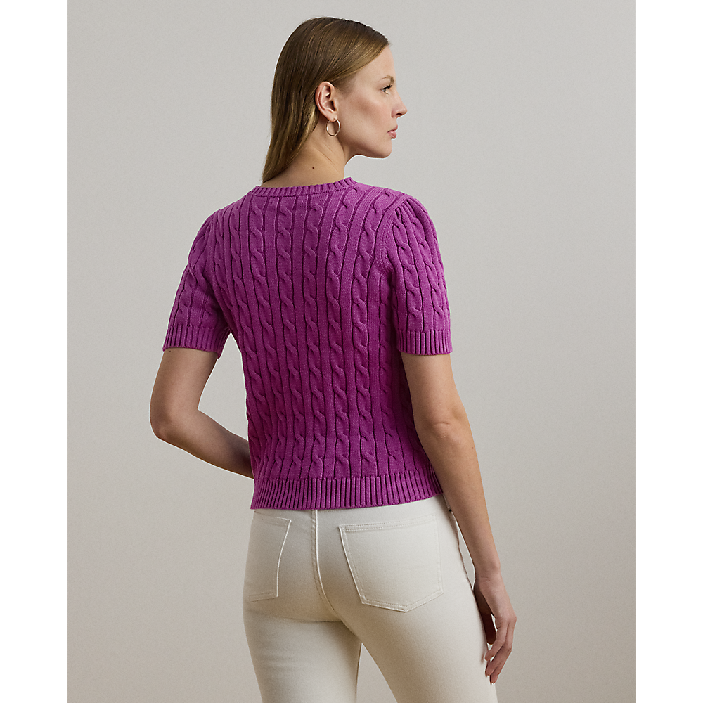 LRL Cable-Knit Cotton Short-Sleeve Jumper/Pulover 200976989002