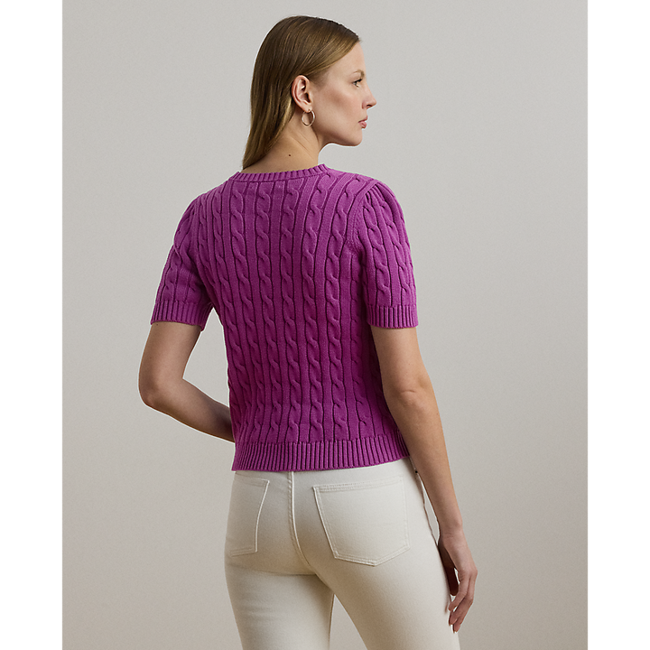 LRL Cable-Knit Cotton Short-Sleeve Jumper/Pulover 200976989002