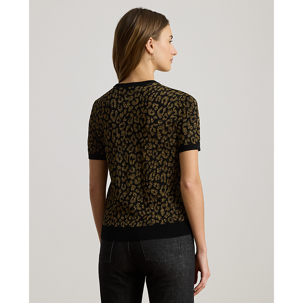 LRL Metallic Ocelot Short-Sleeve Jumper/Pulover 200979660001
