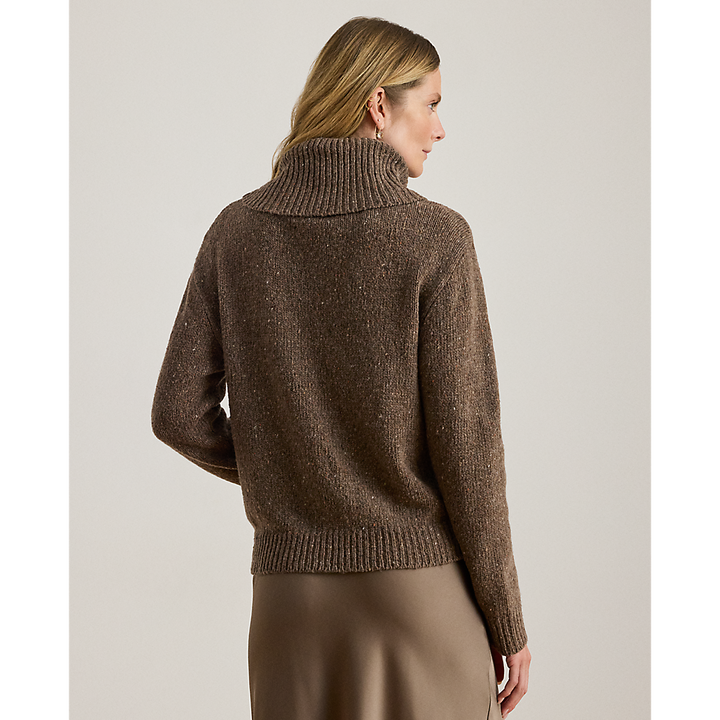 LRL Buckle-Trim Melange Turtleneck Sweater/ Pulover 200979663002