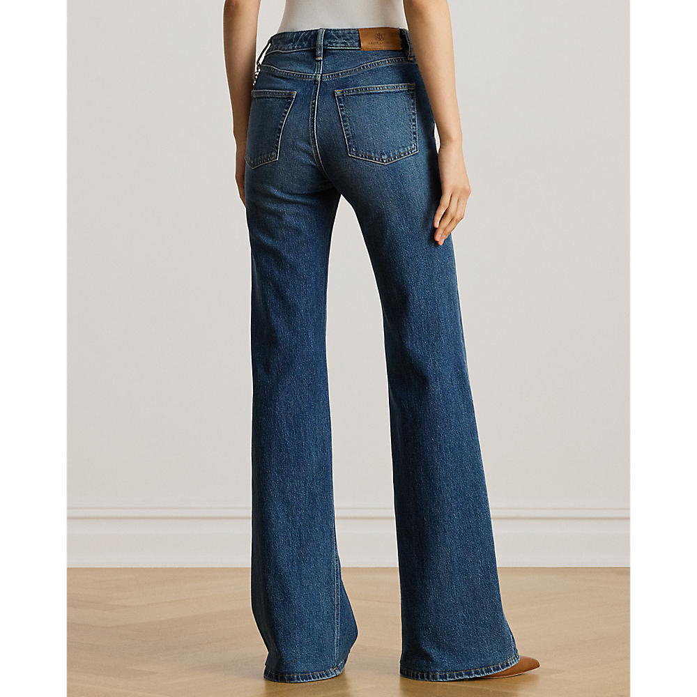 LRL Chain-Trim High-Rise Flare Jean/Traperice 200979970001