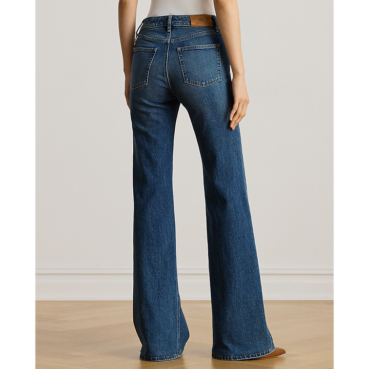 LRL Chain-Trim High-Rise Flare Jean/Traperice 200979970001