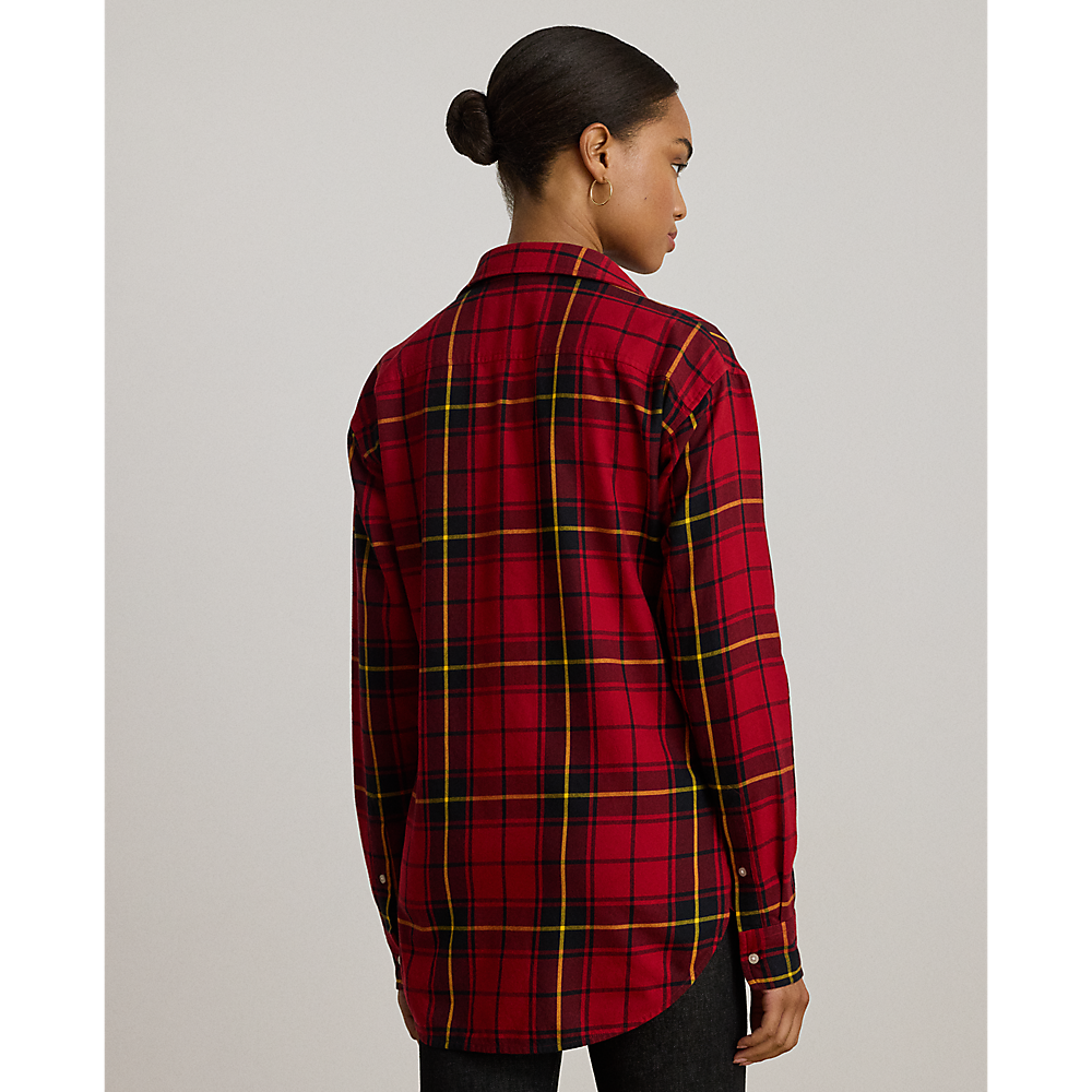 LRL Relaxed Fit Beaded-Logo Plaid Shirt/Košulja 200979992001