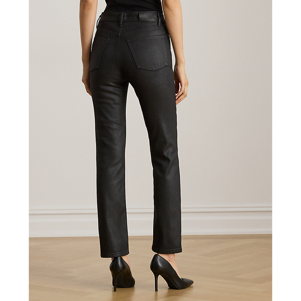 LRL Coated High-Rise Straight Ankle Jean/Traperice 200982610001