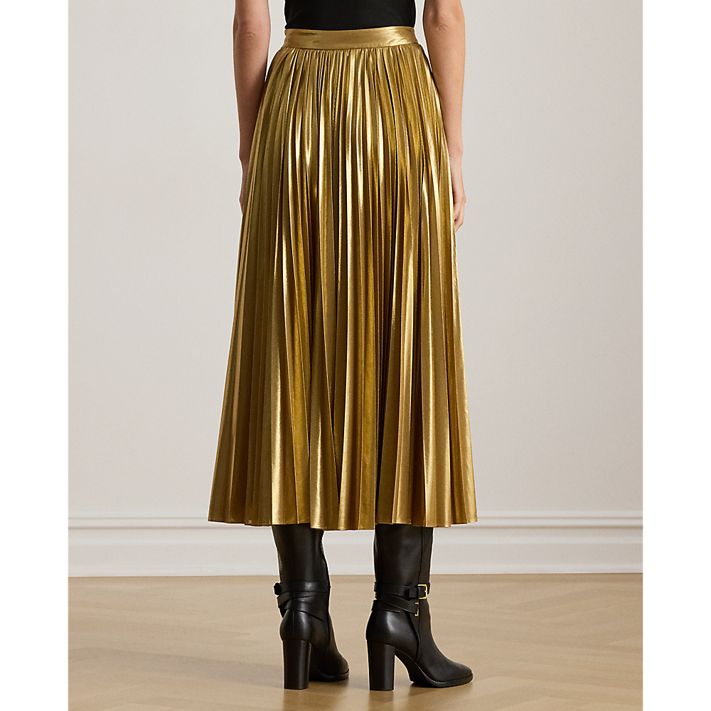 LRL Pleated Metallic Chiffon Skirt/Suknja 200P03432001