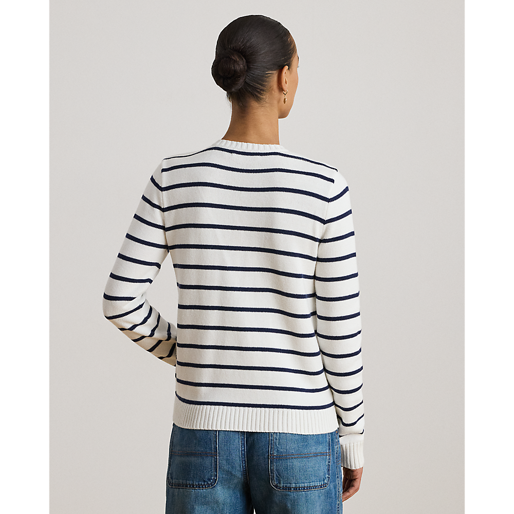 LRL Striped Cotton Cardigan/Pulover 200P03495001