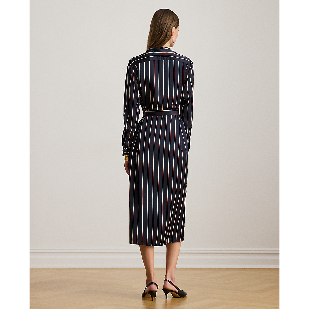 LRL Striped Satin Charmeuse Shirtdress/Haljina 200P03569001