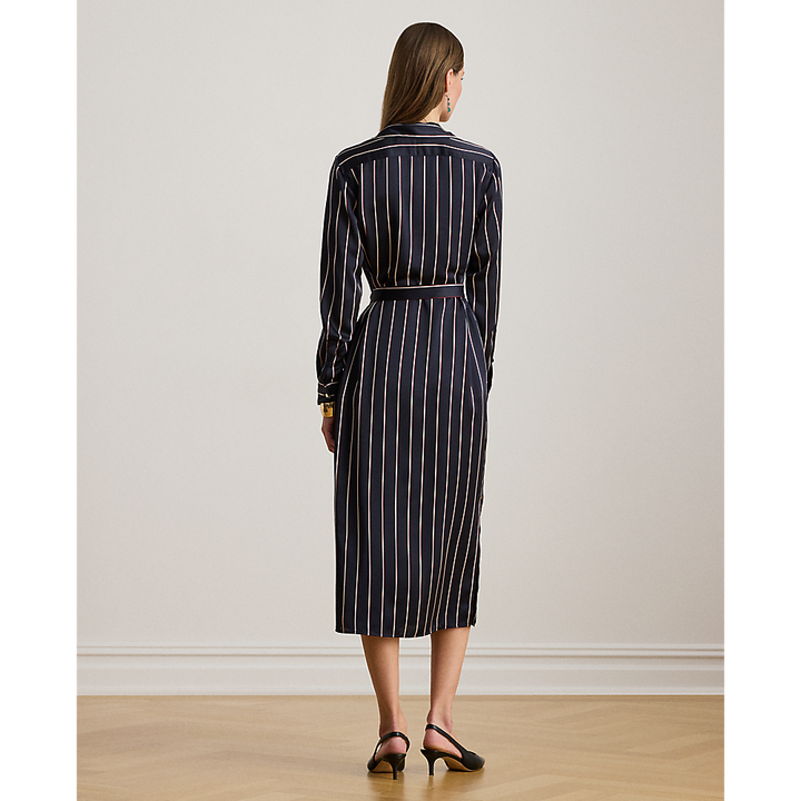 LRL Striped Satin Charmeuse Shirtdress/Haljina 200P03569001