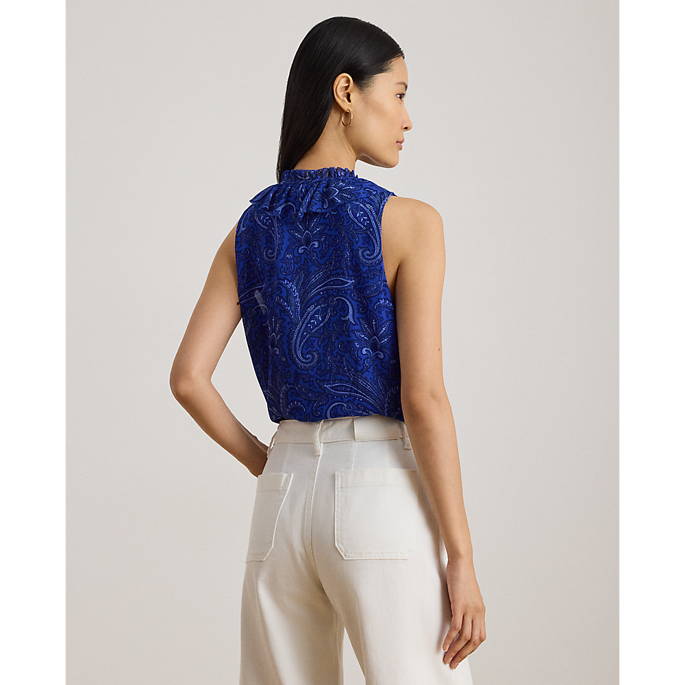 LRL Paisley Ruffle-Trim Georgette Blouse/Košulja 200P03698001