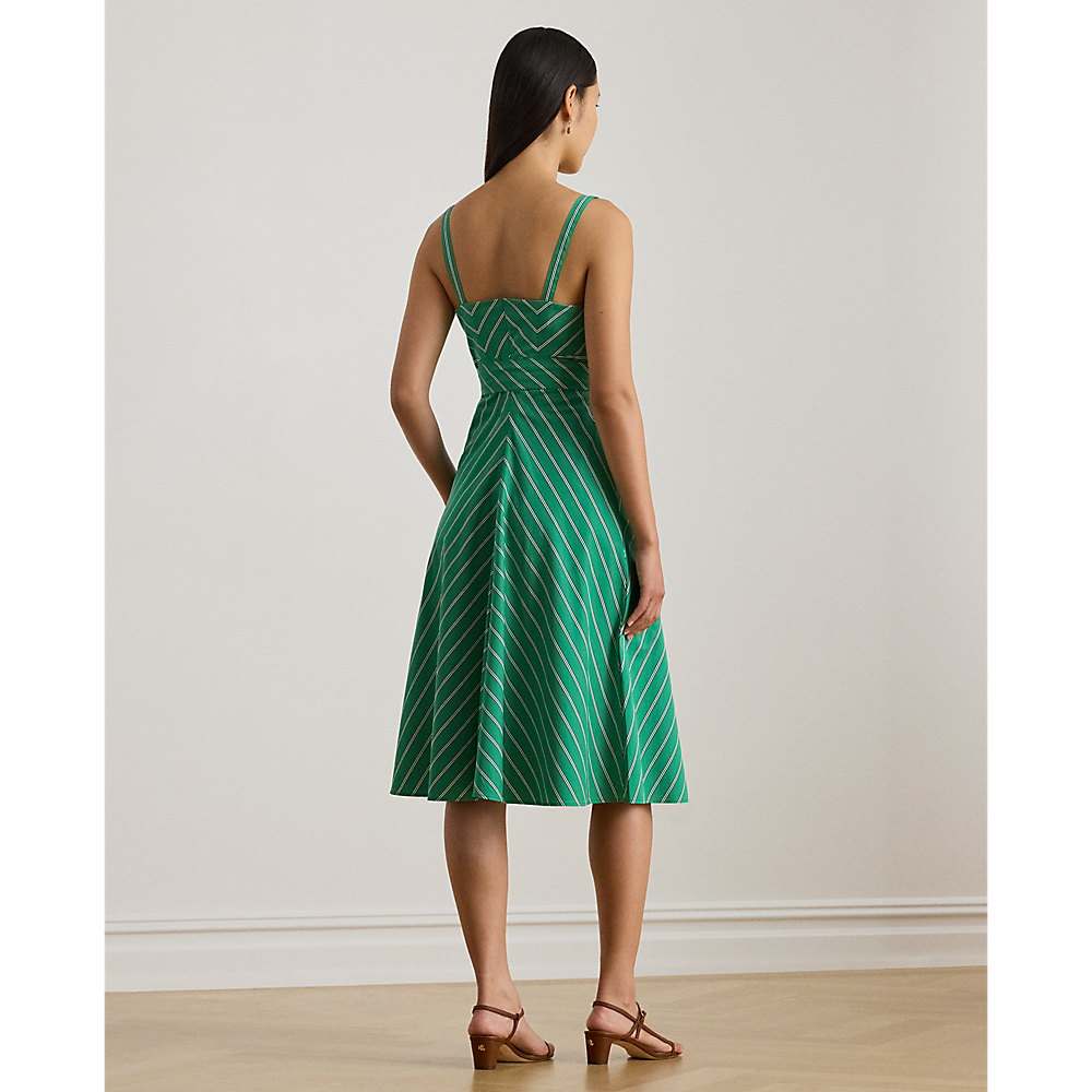 LRL Striped Belted Cotton Sleeveless Dress/Haljina 200P03708001
