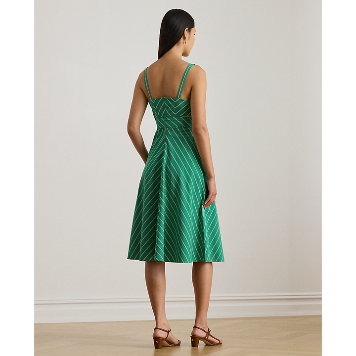 LRL Striped Belted Cotton Sleeveless Dress/Haljina 200P03708001