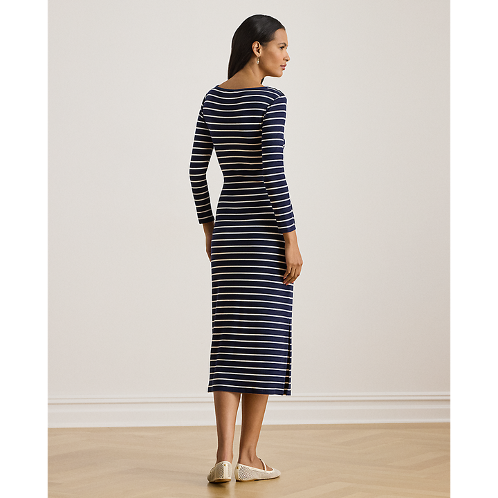 LRL Striped Tie-Front Cotton-Blend Dress/Haljina 200P03766001