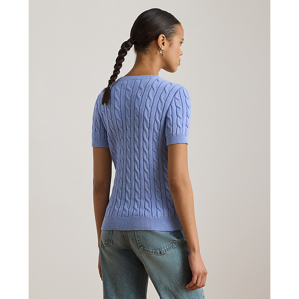 LRL Cable-Knit Cotton Short-Sleeve Jumper/Pulover 200P07025003