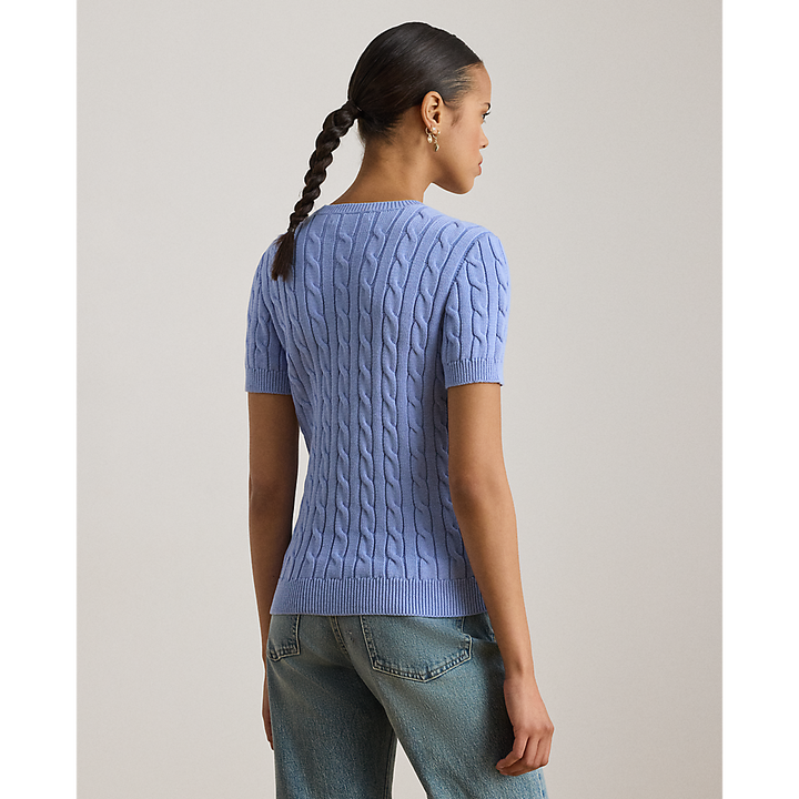 LRL Cable-Knit Cotton Short-Sleeve Jumper/Pulover 200P07025003