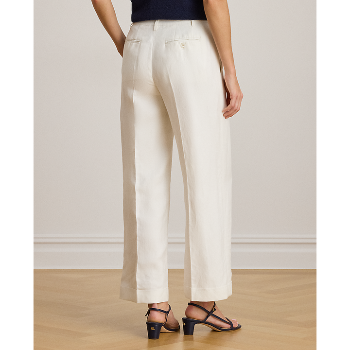 LRL Linen-Blend Twill Wide-Leg Cropped Trous/Hlače 200P08107001