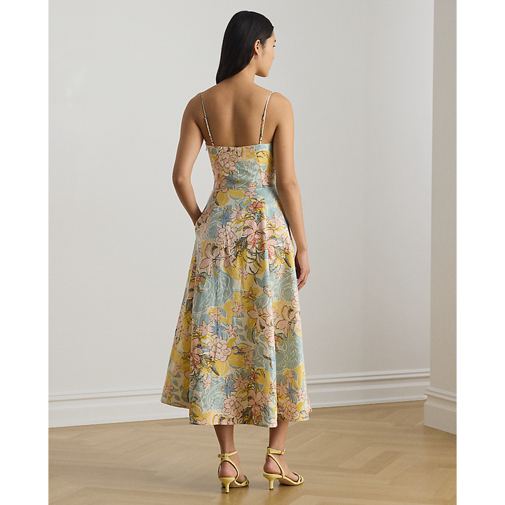 LRL Floral Linen Sleeveless Midi Dress /Haljina 200P08951001