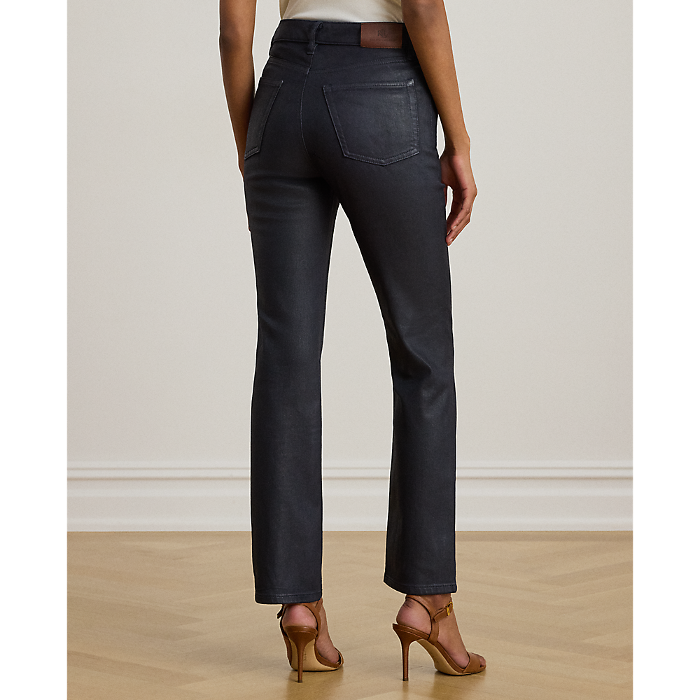 LRL Coated High-Rise Straight Ankle Jean/Traperice 200P14454001