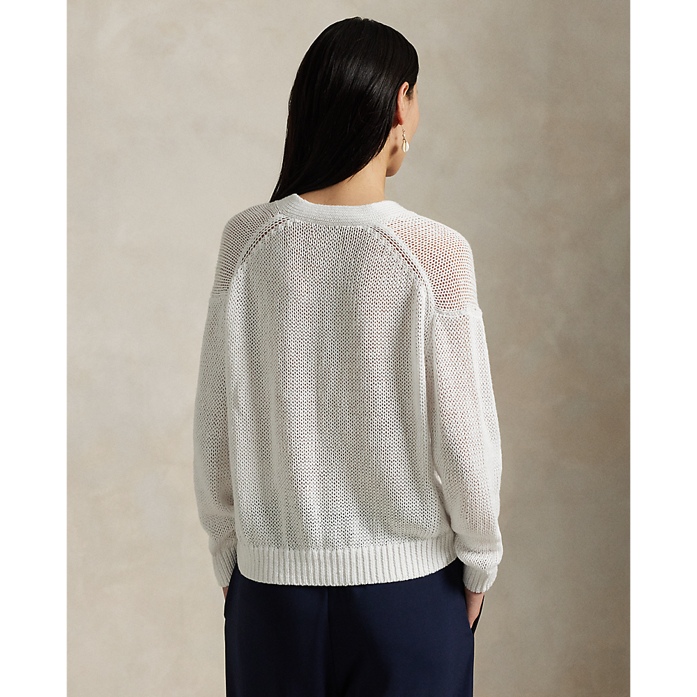 PRL Linen-Blend V-Neck Cardigan/Pulover 211906074003