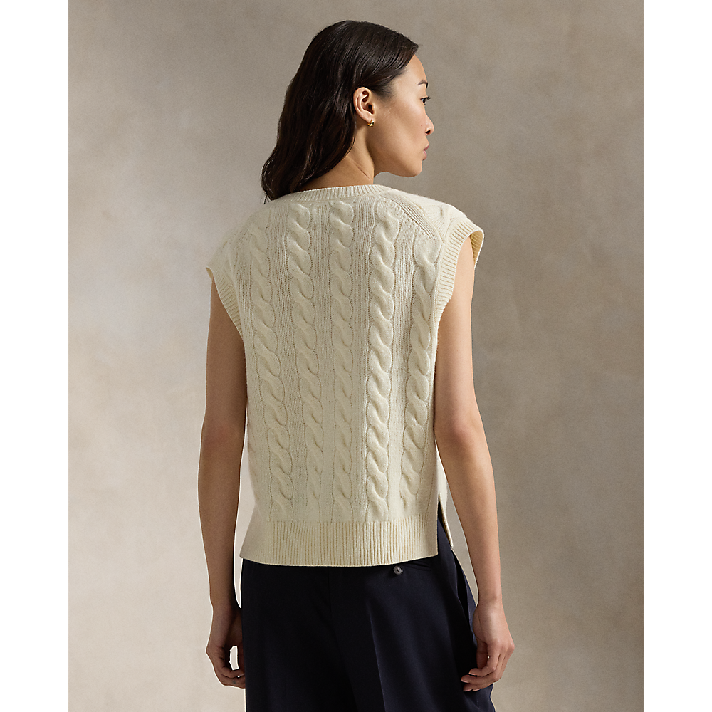PRL Cable-Knit Cashmere Sleeveless Jumper/Pulover 211949994002
