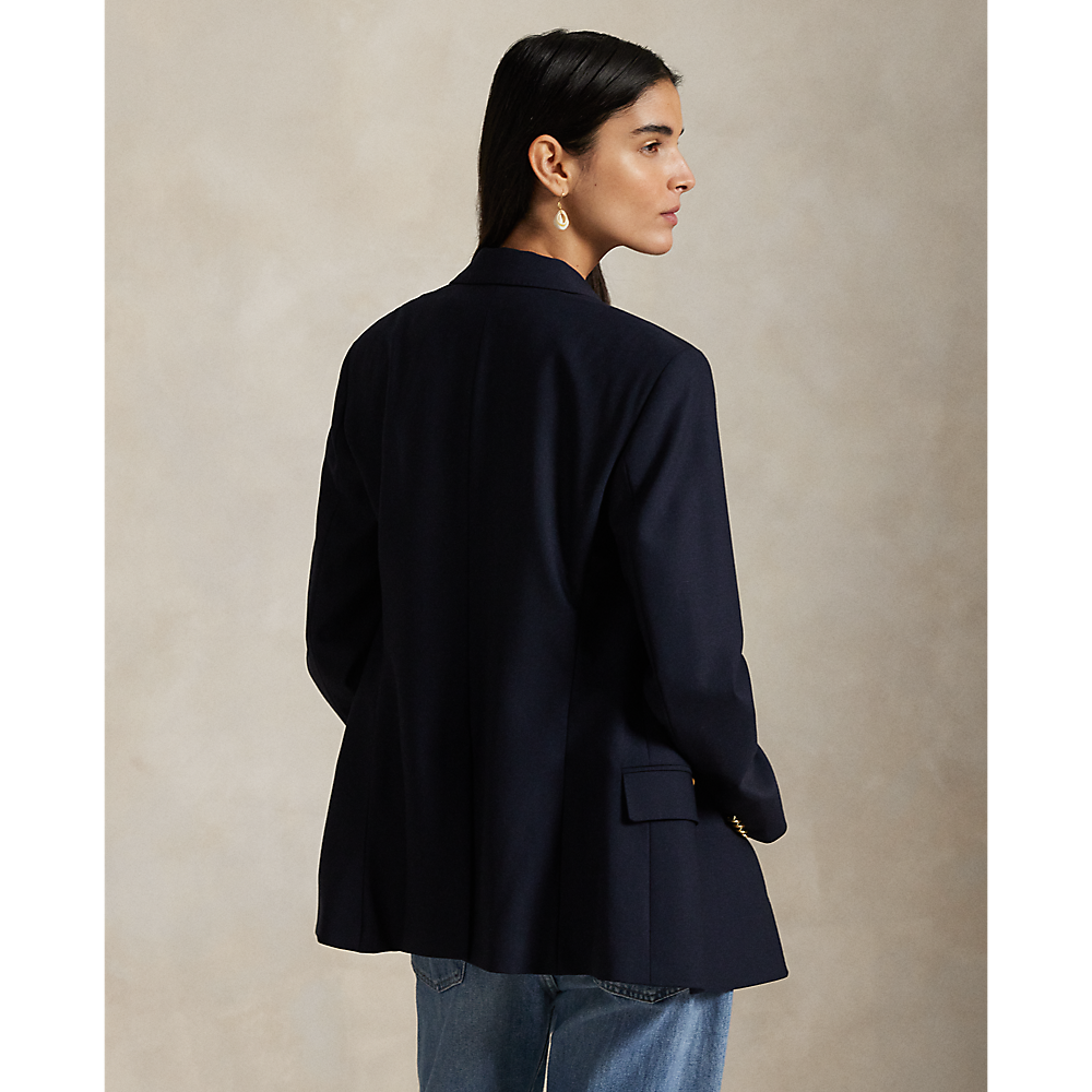 PRL Double-Breasted Stretch Wool Blazer/Sako 211952717004