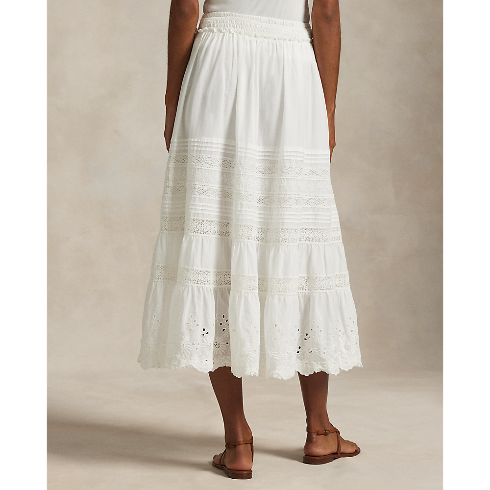 PRL Lace-Trim Cotton Voile Skirt/Suknja 211955036002