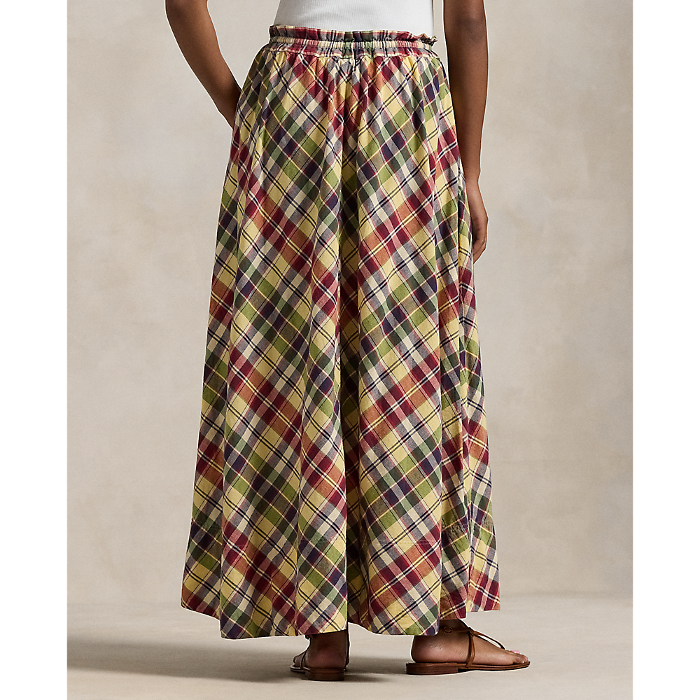 PRL Plaid Cotton Drawstring Maxiskirt/Suknja 211959896001