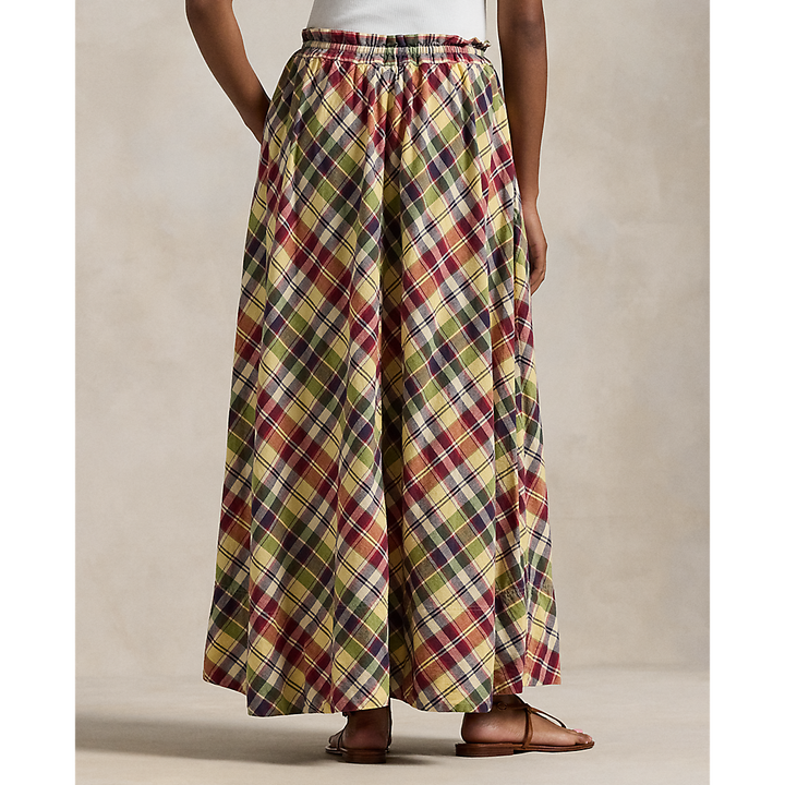 PRL Plaid Cotton Drawstring Maxiskirt/Suknja 211959896001