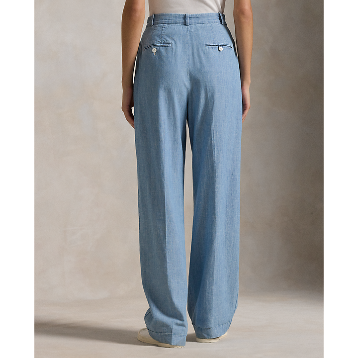 PRL Cotton Chambray Wide-Leg Trouser/Hlače 211959938001