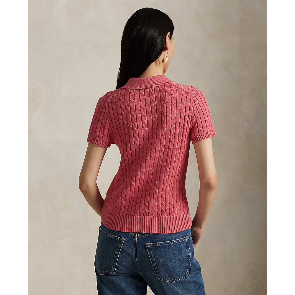 PRL Cable Cotton Short-Sleeve Polo Cardigan/Pulover 211963486004