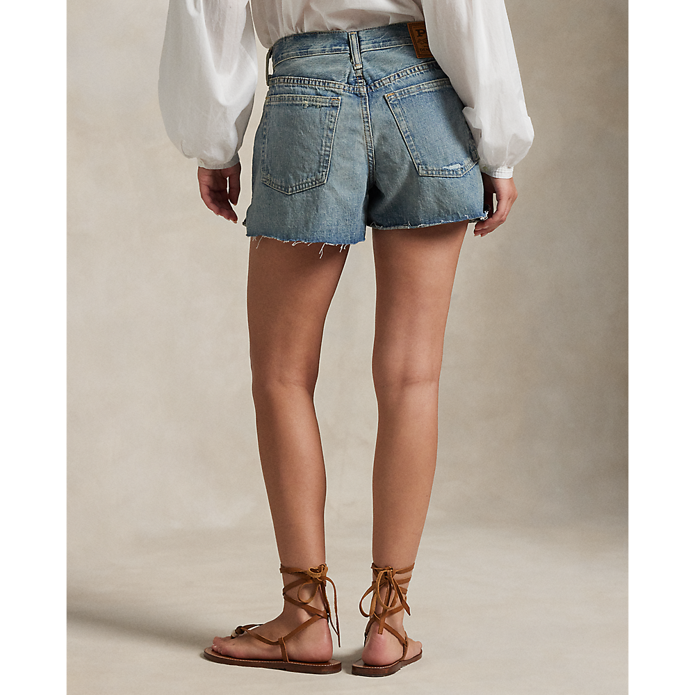 PRL Distressed-Hem Denim Short/Bermude 211963529001