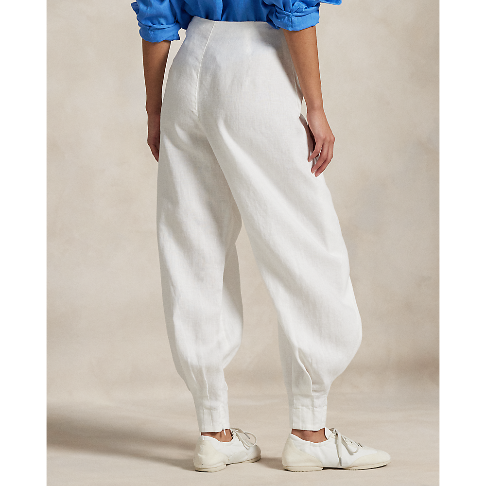 PRL Linen Wide-Leg Tapered Wrap Trouser/Hlače 211965023001
