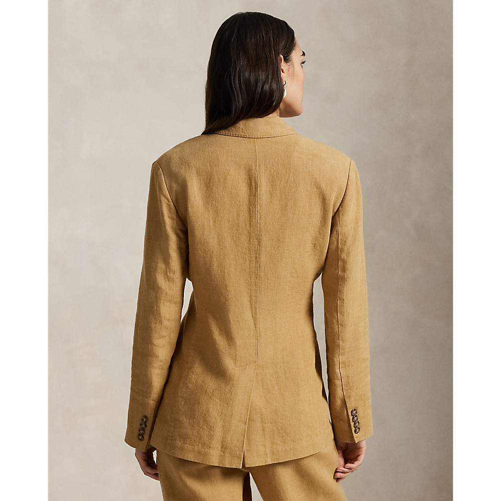 PRL Double-Breasted Linen Blazer/Sako 211965039001