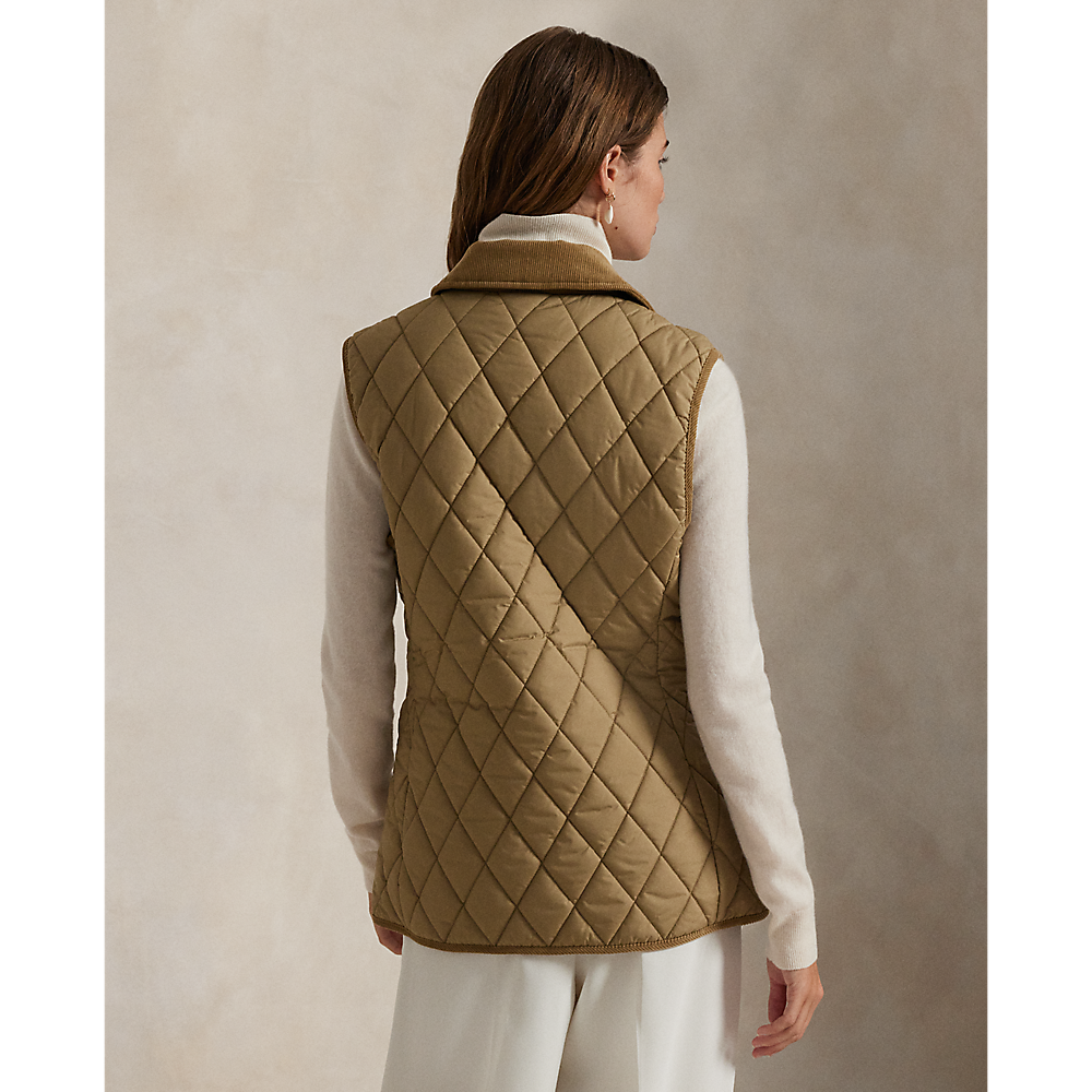 PRL Corduroy-Trim Quilted Vest/Prsluk 211965337004