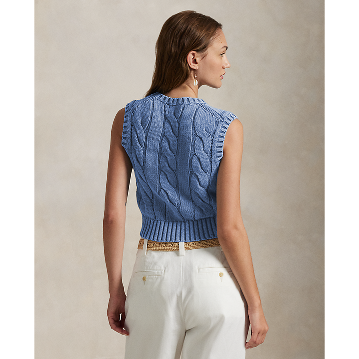 PRL Cable-Knit Cotton Cropped Jumper Waistco/Pulover 211965758001