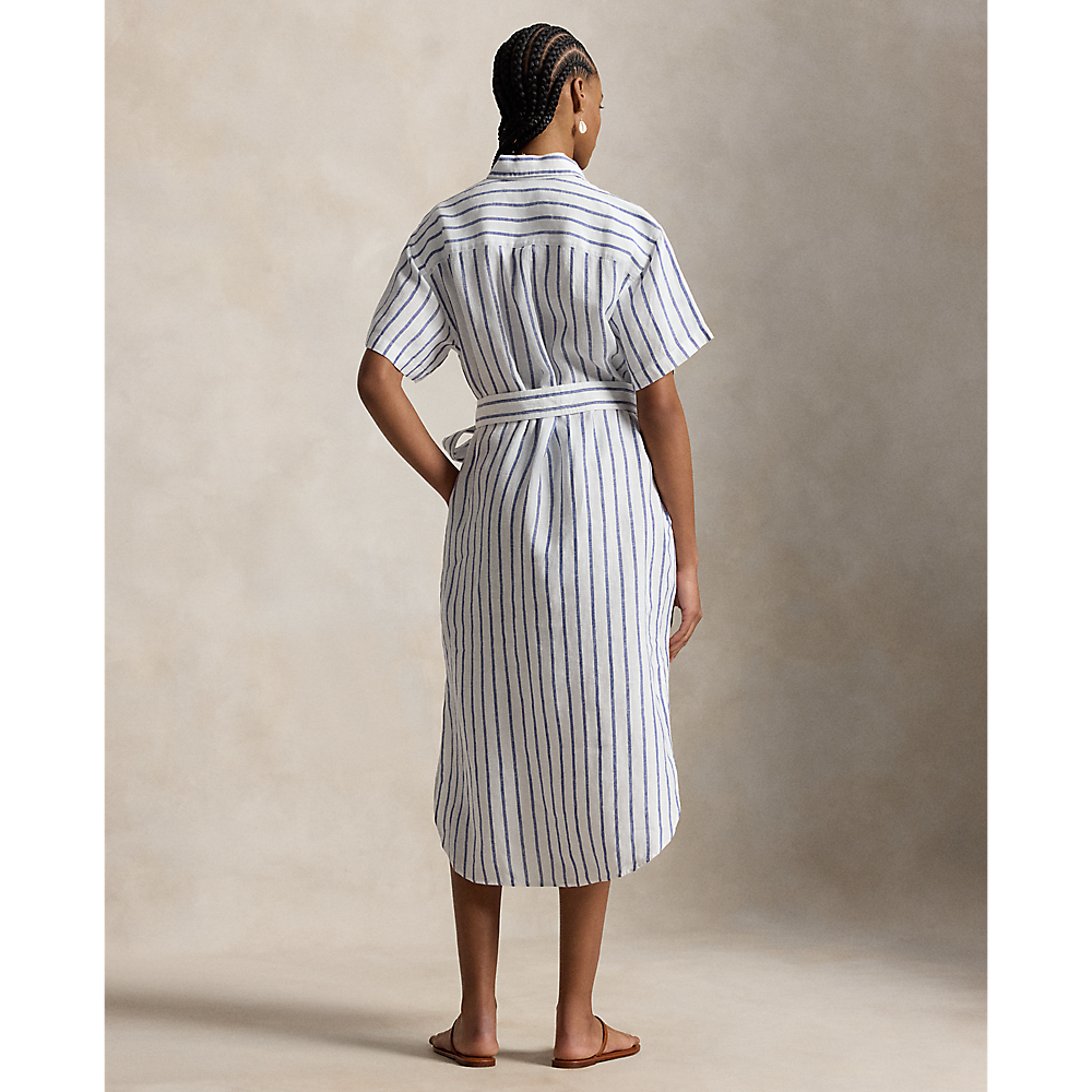 PRL Striped Linen Short-Sleeve Shirtdress/Haljina 211965843501