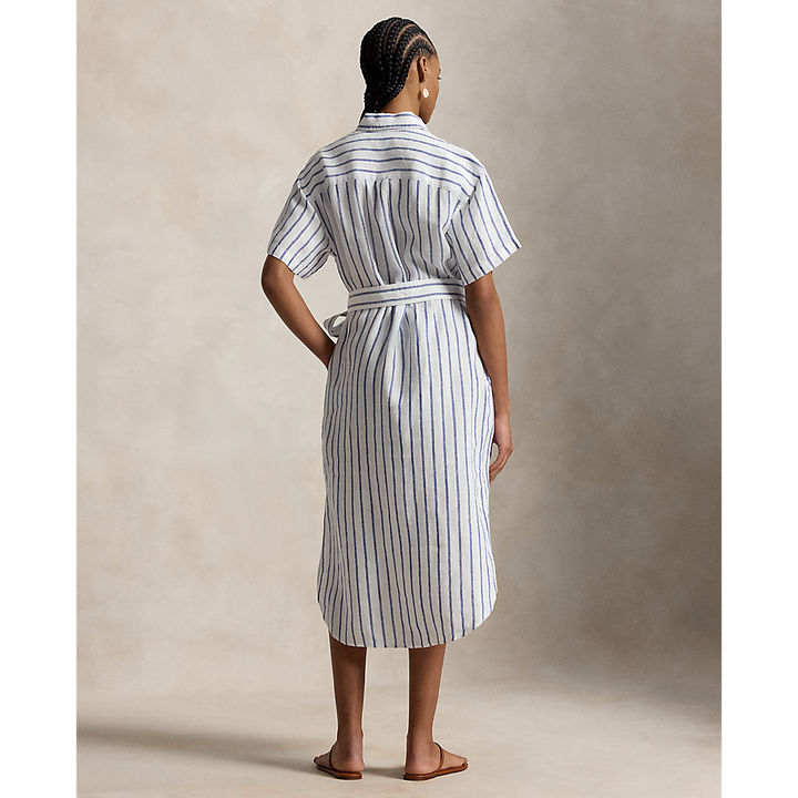 PRL Striped Linen Short-Sleeve Shirtdress/Haljina 211965843501