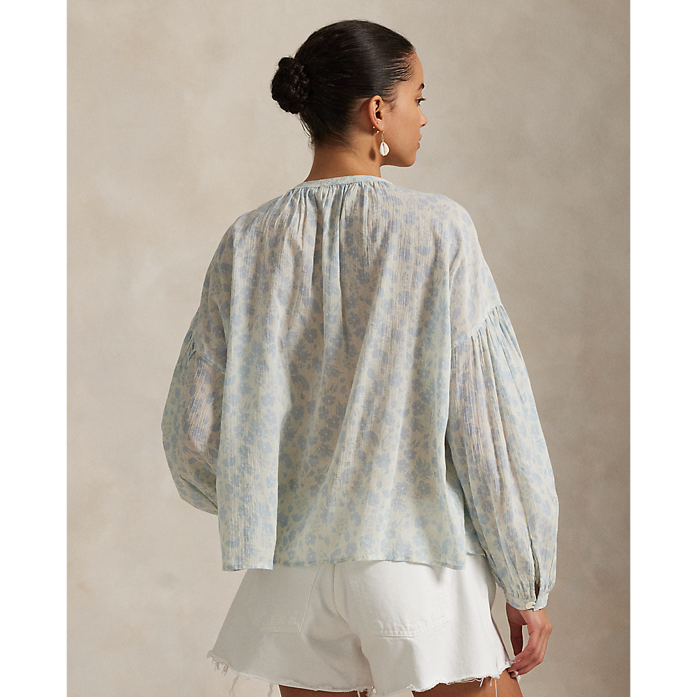 PRL Floral Cotton Lace-Up Shirt/Košulja 211965859001