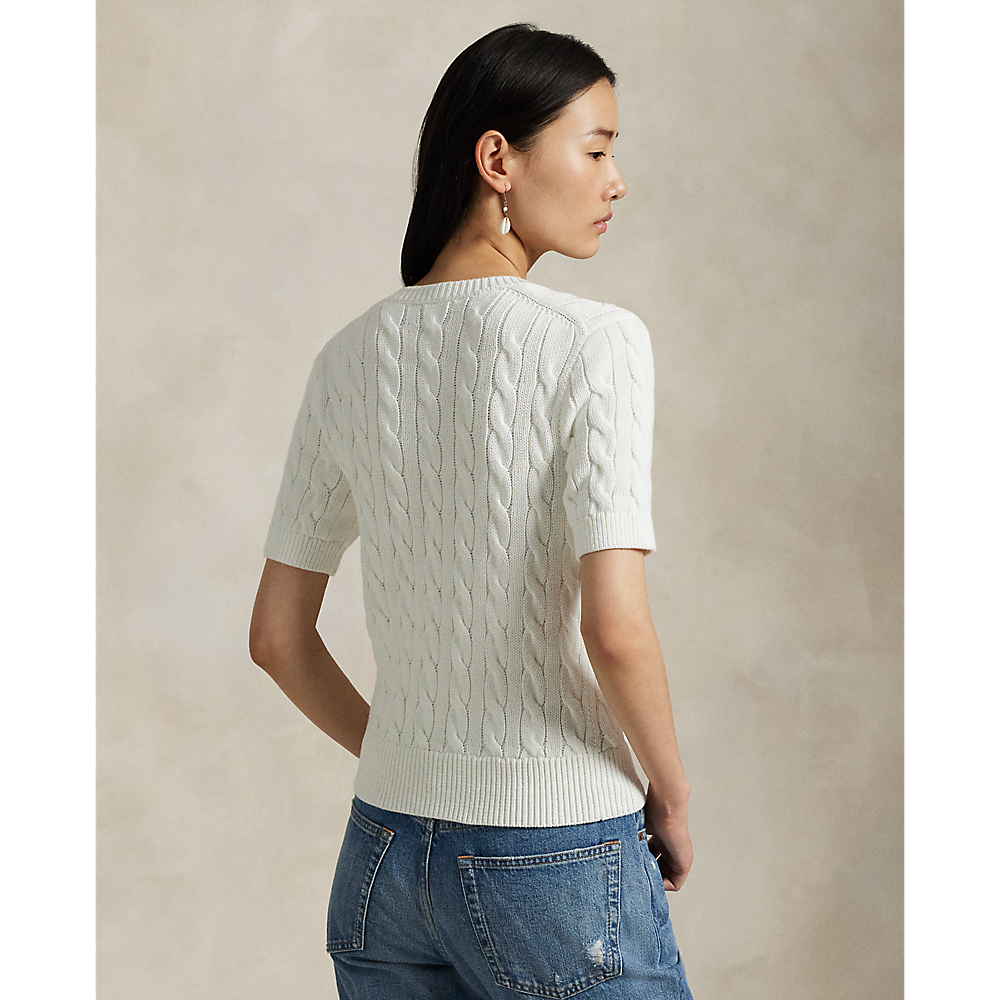 PRL Cable-Knit Cotton Short-Sleeve Cardigan/Pulover 211966720001