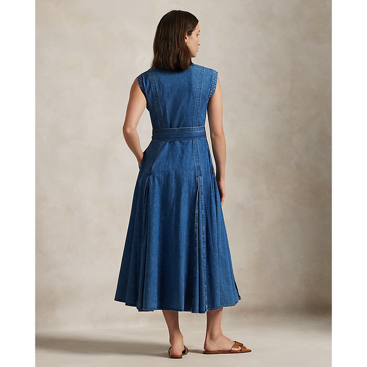 PRL Belted Denim Sleeveless A-Line Dress/Haljina 211969142001