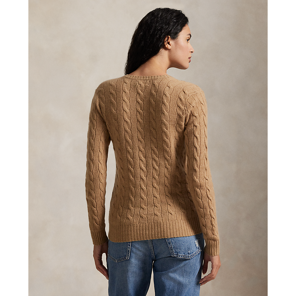 PRL Cable-Knit Wool-Cashmere V-Neck Jumper /Pulover 211971866002